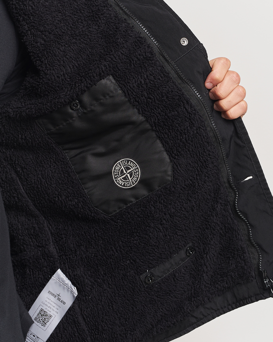 Hombres | Abrigos y chaquetas | Stone Island | Opaque Nylon Twill Garment Dyed Jacket Black