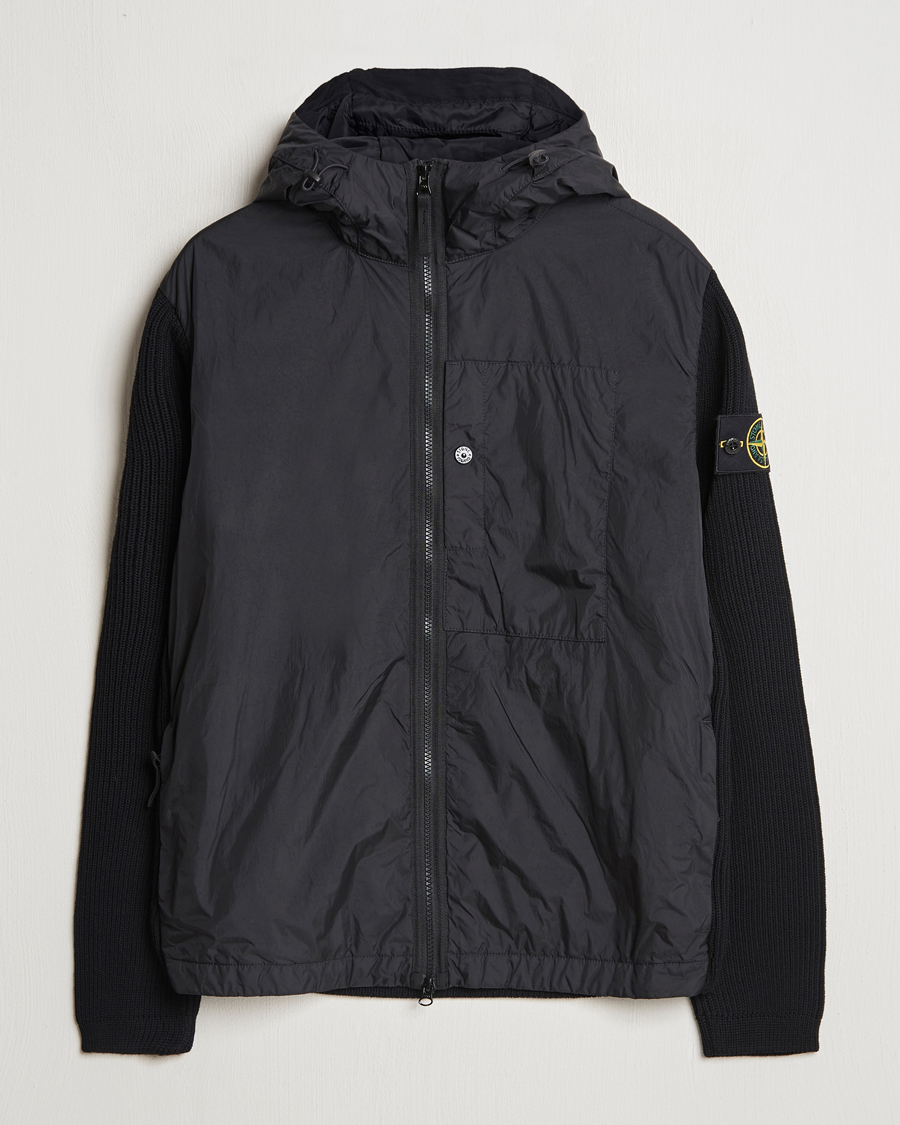 Hombres | Abrigos y chaquetas | Stone Island | Crinkle Reps Hybrid Wool Jacket Black