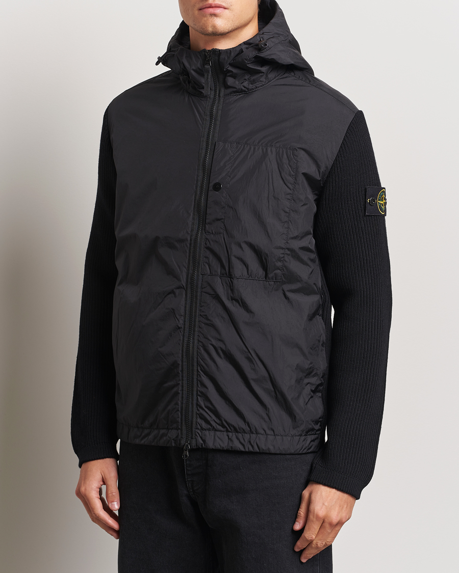 Hombres | Abrigos y chaquetas | Stone Island | Crinkle Reps Hybrid Wool Jacket Black