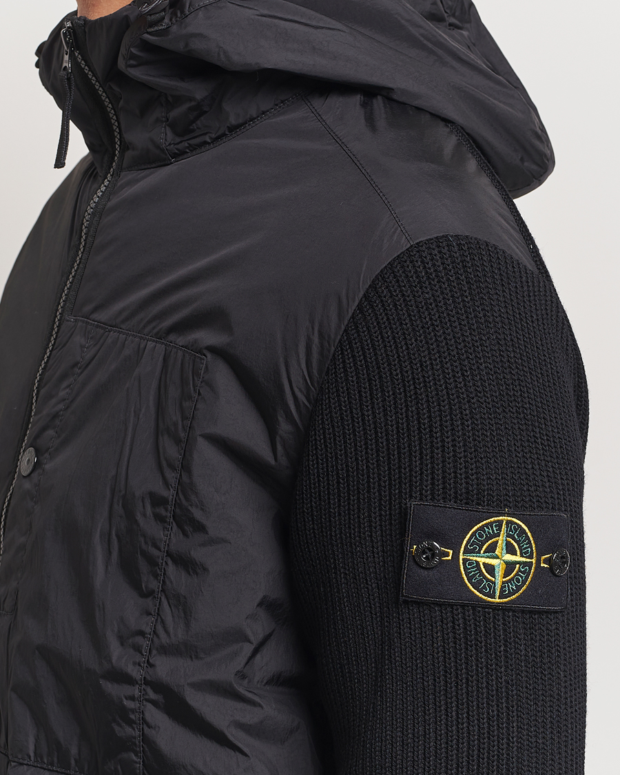 Hombres | Abrigos y chaquetas | Stone Island | Crinkle Reps Hybrid Wool Jacket Black