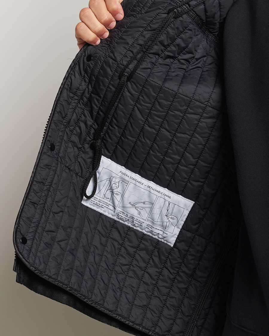 Hombres | Abrigos y chaquetas | Stone Island | Glass Cover-TC Garment Dyed Detach Vest Jacket Black