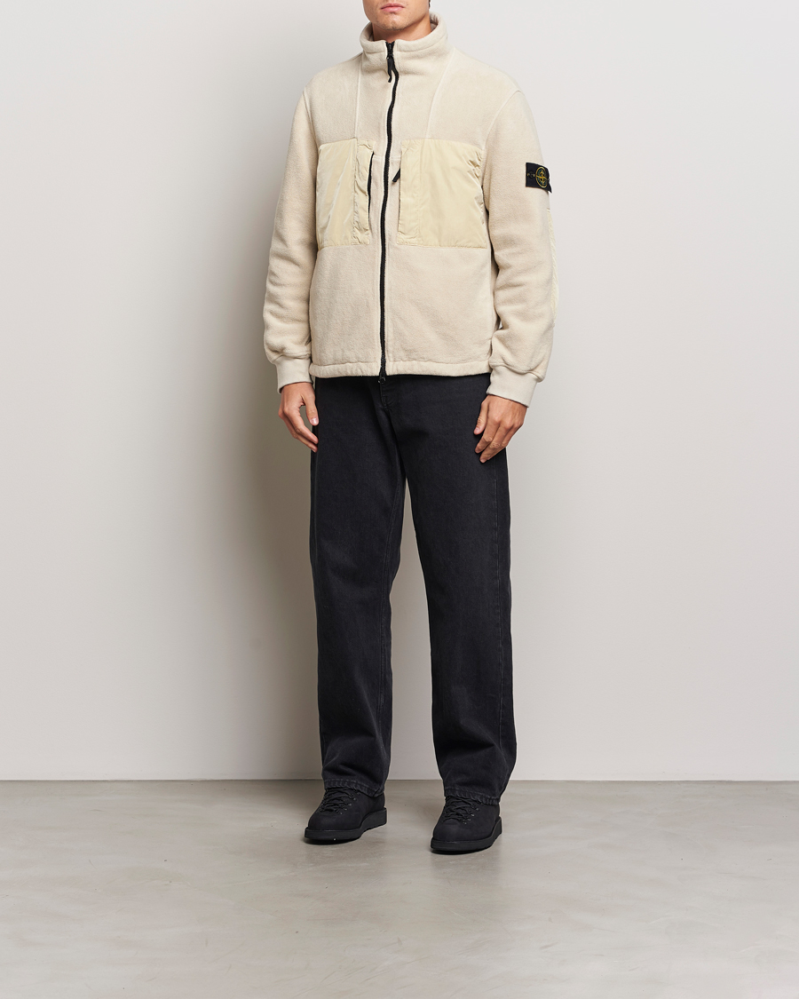 Hombres | Abrigos y chaquetas | Stone Island | Nylon Cotton Fleece Jacket Plaster