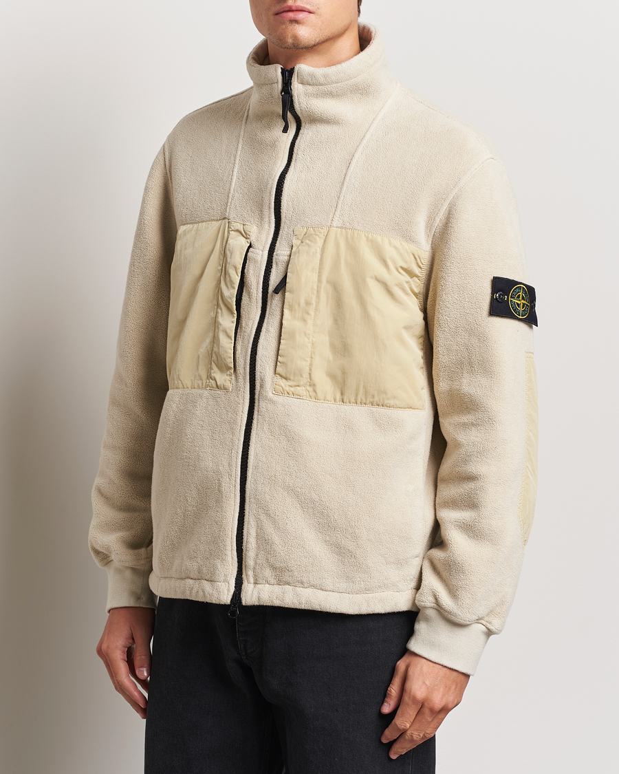Hombres | Abrigos y chaquetas | Stone Island | Nylon Cotton Fleece Jacket Plaster
