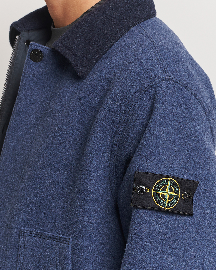 Hombres | Abrigos y chaquetas | Stone Island | Panno Speciale Wool Nylon Jacket Royal Blue