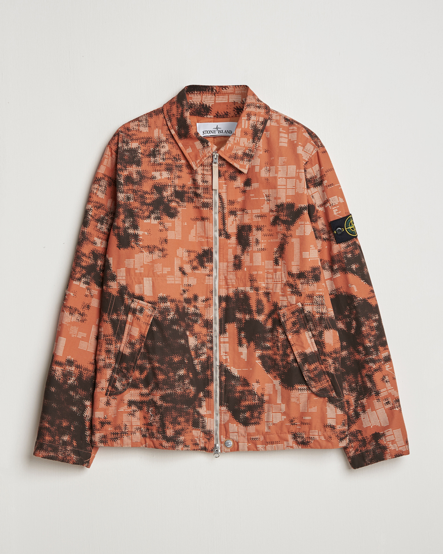Hombres | Abrigos y chaquetas | Stone Island | David Light TC Garment Dyed Camo Jacket Orange