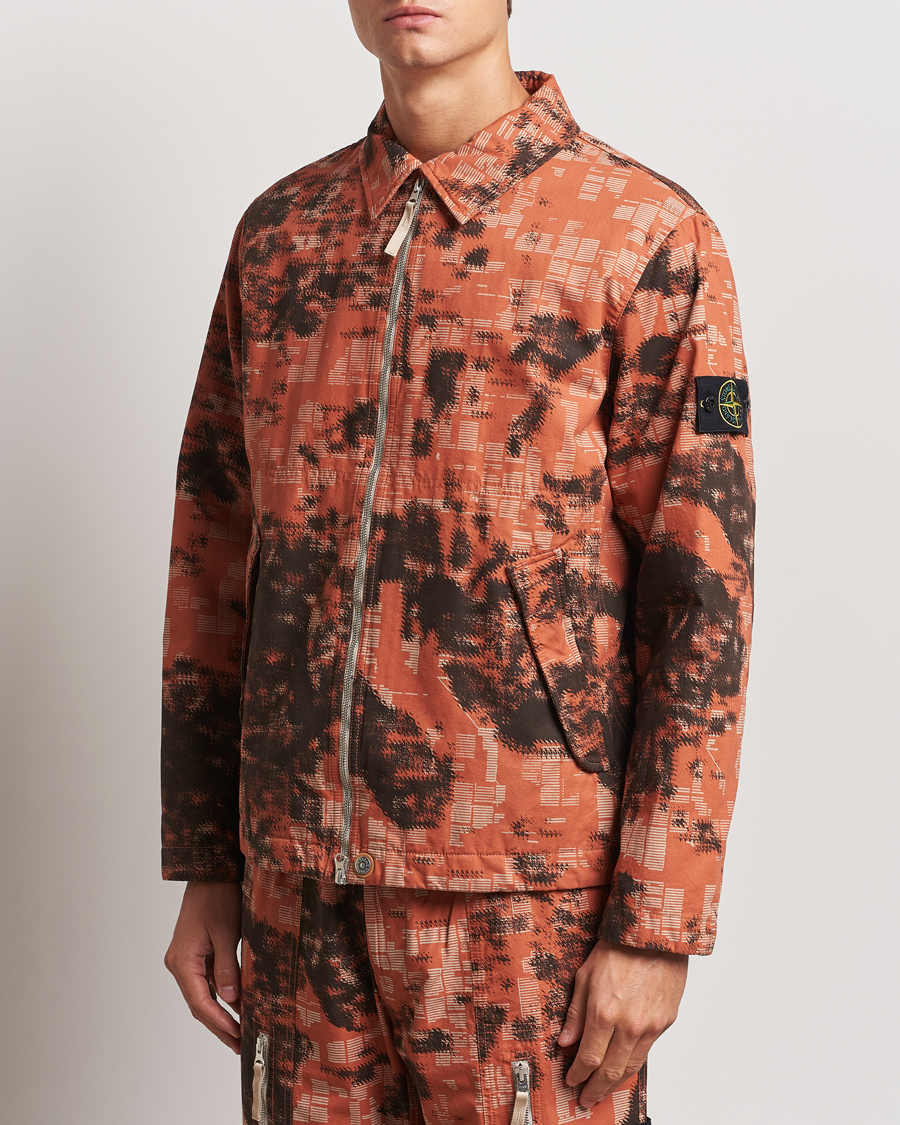 Hombres | Abrigos y chaquetas | Stone Island | David Light TC Garment Dyed Camo Jacket Orange