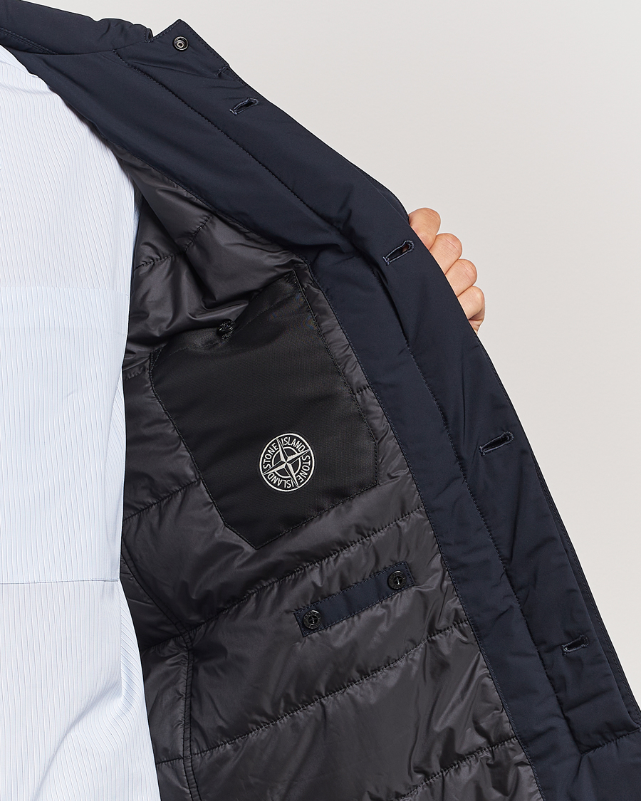 Hombres | Abrigos y chaquetas | Stone Island | Micro Twill Padded Coat Navy Blue