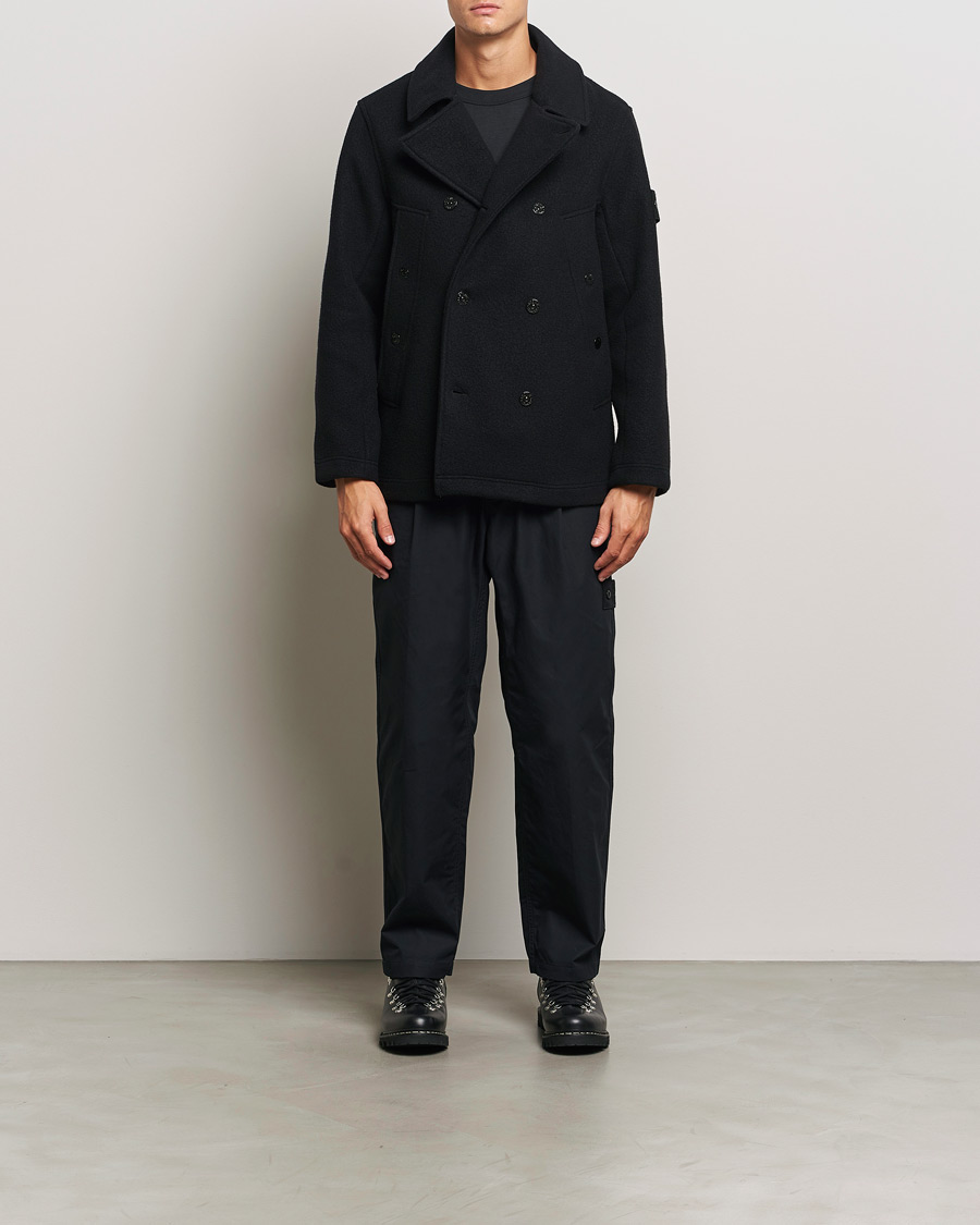 Hombres | Abrigos y chaquetas | Stone Island | Ghost Wool/Cashmere Peacoat Black
