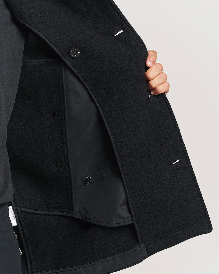 Hombres | Abrigos y chaquetas | Stone Island | Ghost Wool/Cashmere Peacoat Black