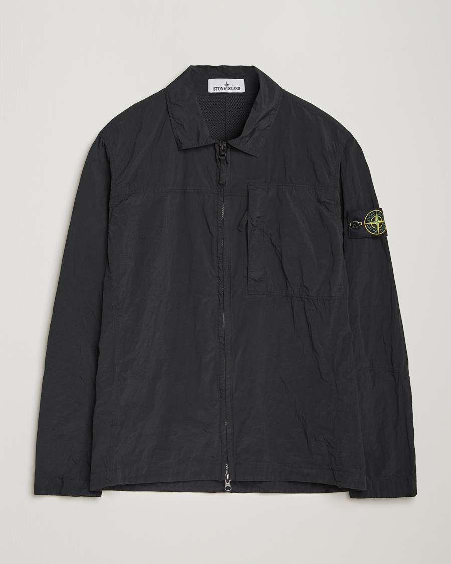 Hombres | Camisas | Stone Island | Nylon Metal Zip Overshirt Black
