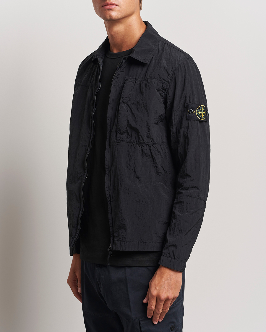Hombres | Camisas | Stone Island | Nylon Metal Zip Overshirt Black