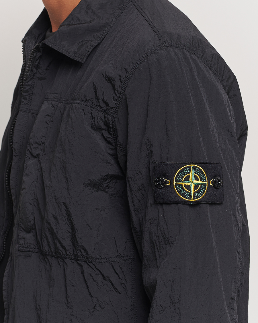 Hombres | Camisas | Stone Island | Nylon Metal Zip Overshirt Black