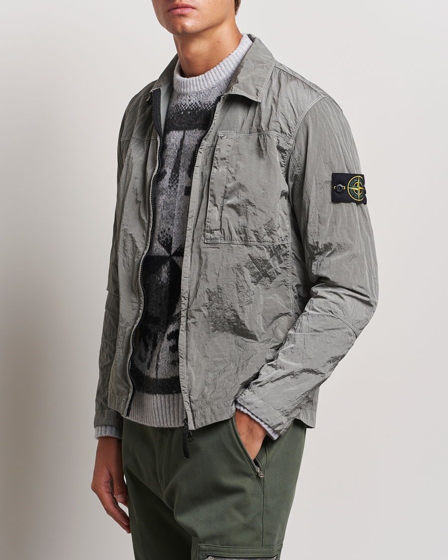 Hombres | Camisas | Stone Island | Nylon Metal Zip Overshirt Grey