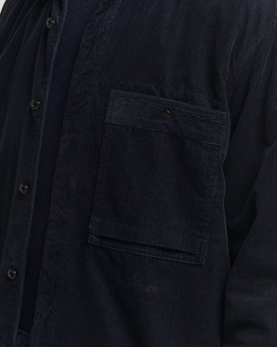 Hombres | Camisas | Stone Island | Cotton Cord Overshirt Navy Blue