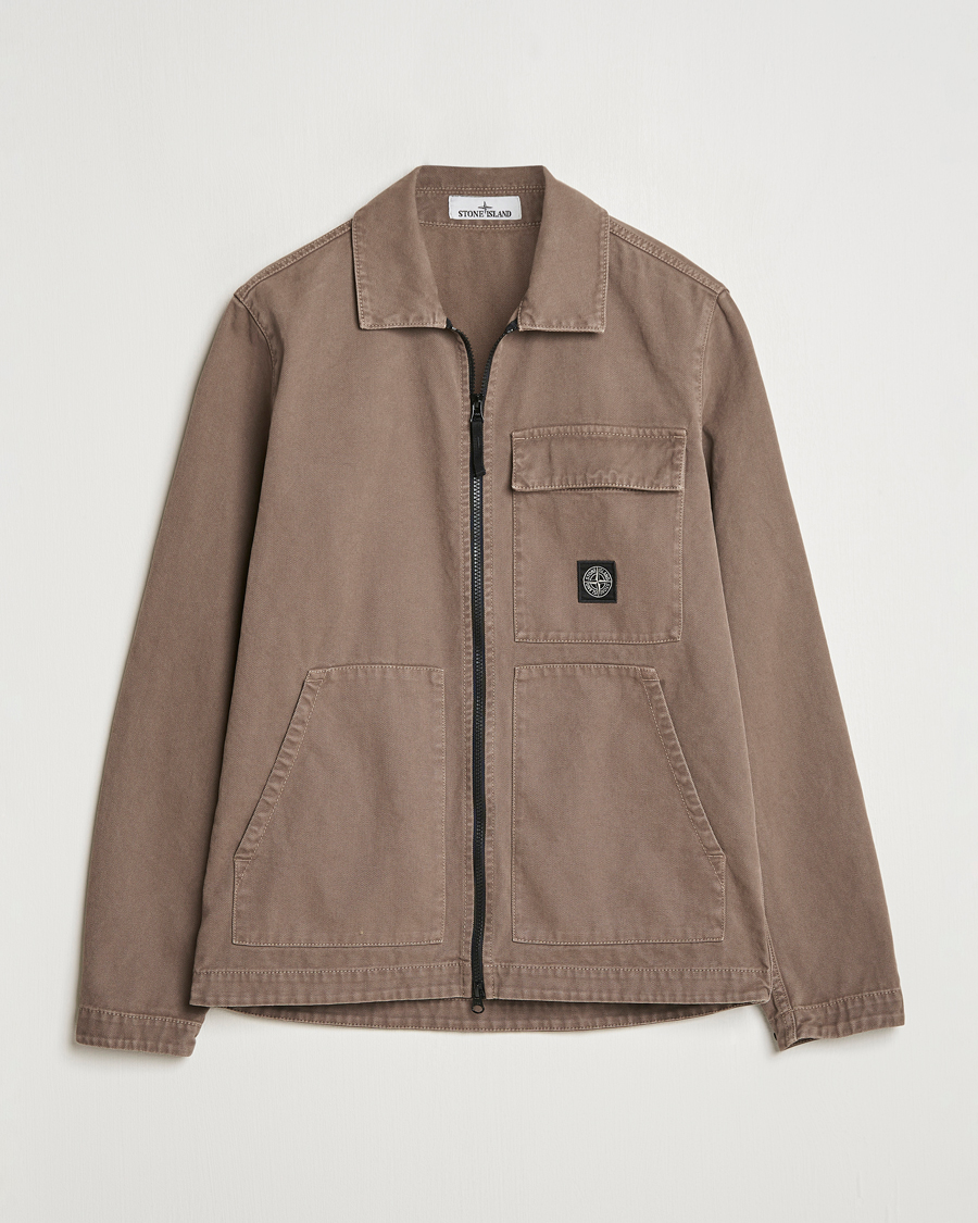 Hombres | Camisas | Stone Island | Panama Cotton Overshirt Walnut