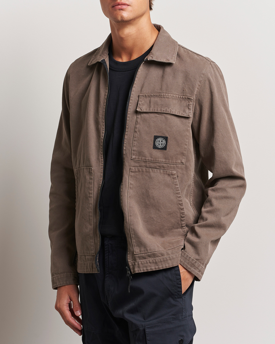 Hombres | Camisas | Stone Island | Panama Cotton Overshirt Walnut