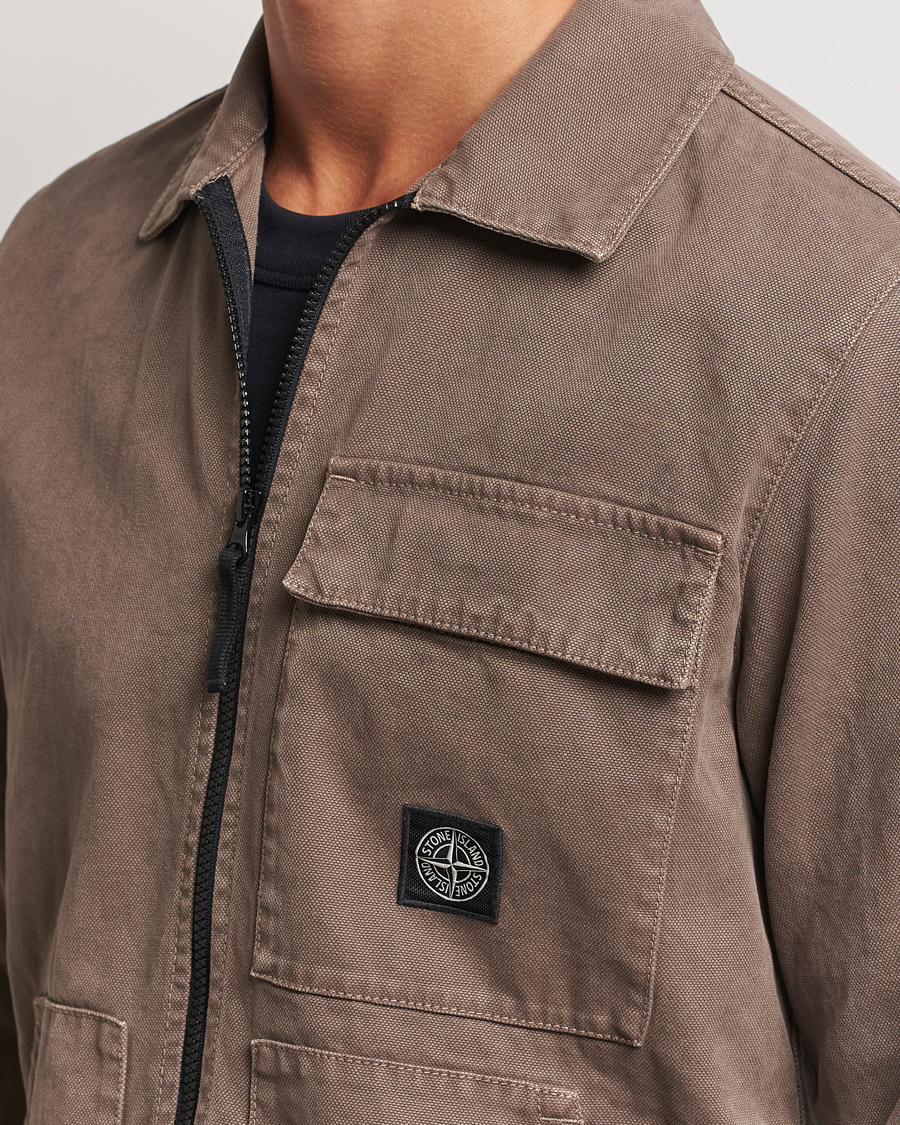Hombres | Camisas | Stone Island | Panama Cotton Overshirt Walnut