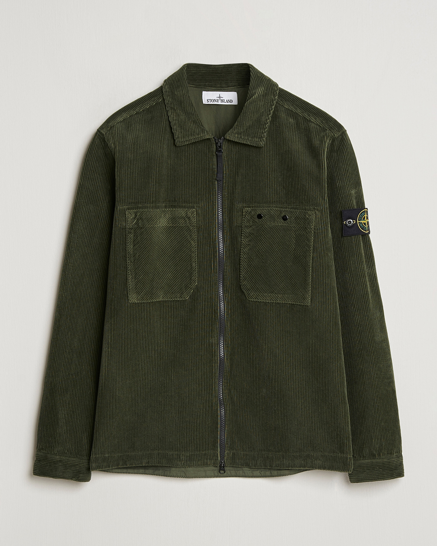 Hombres | Camisas | Stone Island | Garment Dyed Corduroy Overshirt Musk