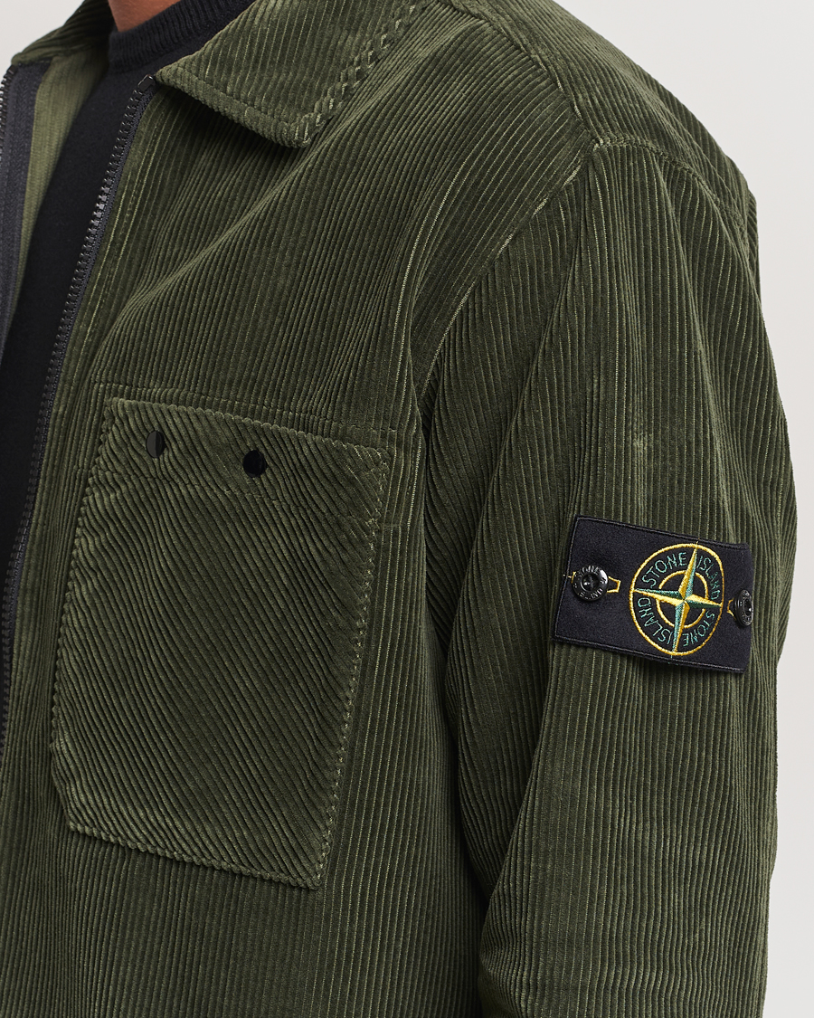 Hombres | Camisas | Stone Island | Garment Dyed Corduroy Overshirt Musk