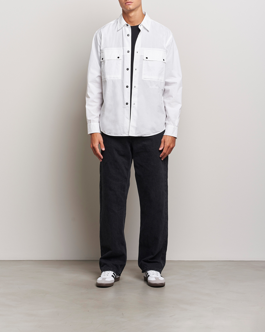 Hombres | Camisas | Stone Island | Garment Dyed Cotton Canvas Overshirt White
