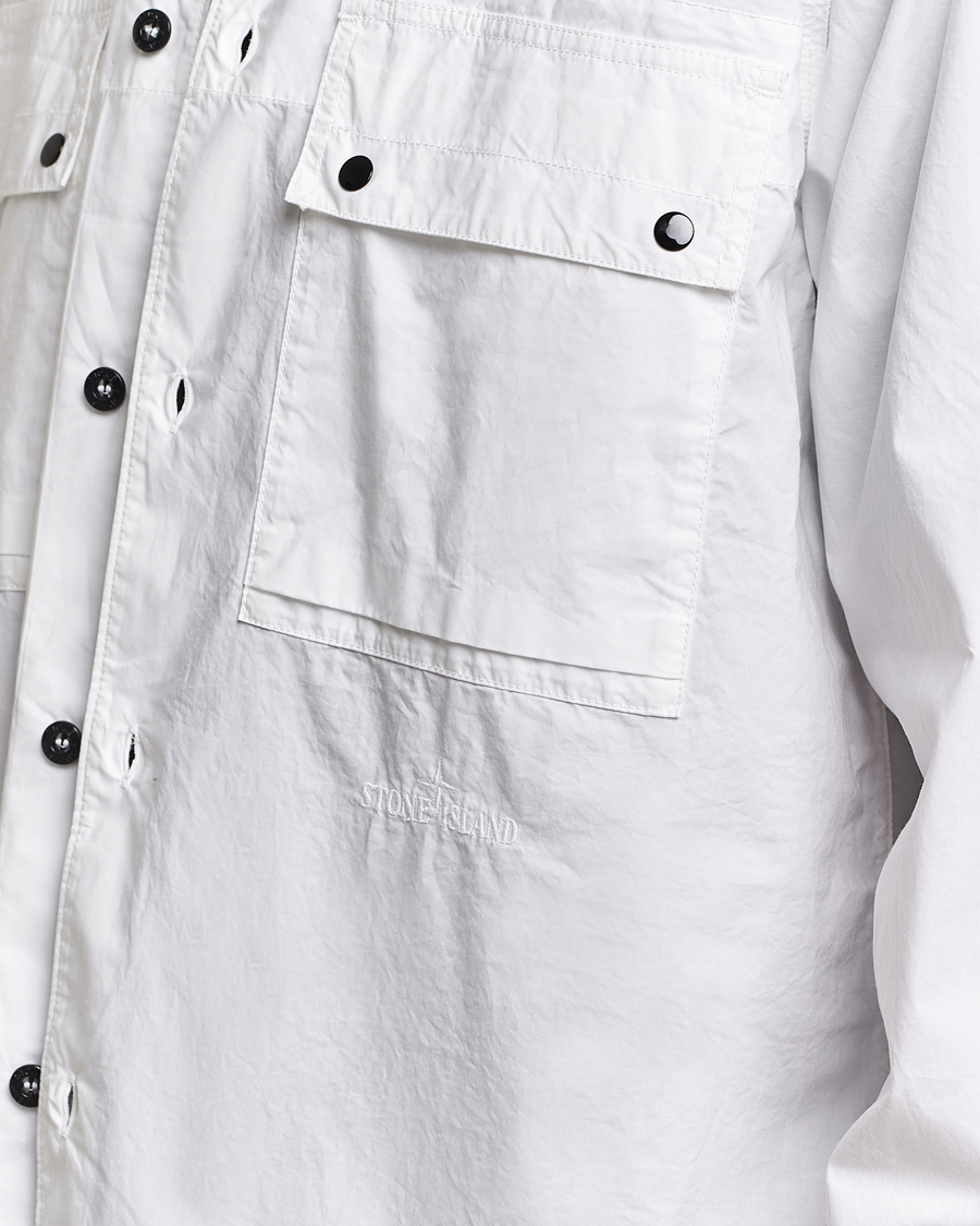 Hombres | Camisas | Stone Island | Garment Dyed Cotton Canvas Overshirt White