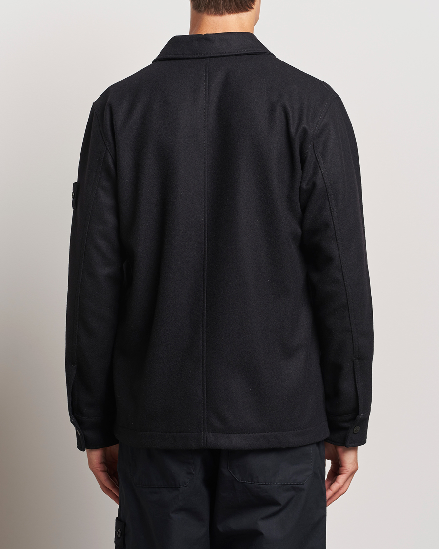 Hombres | Camisas | Stone Island | Ghost Wool/Nylon Flannel Overshirt Black