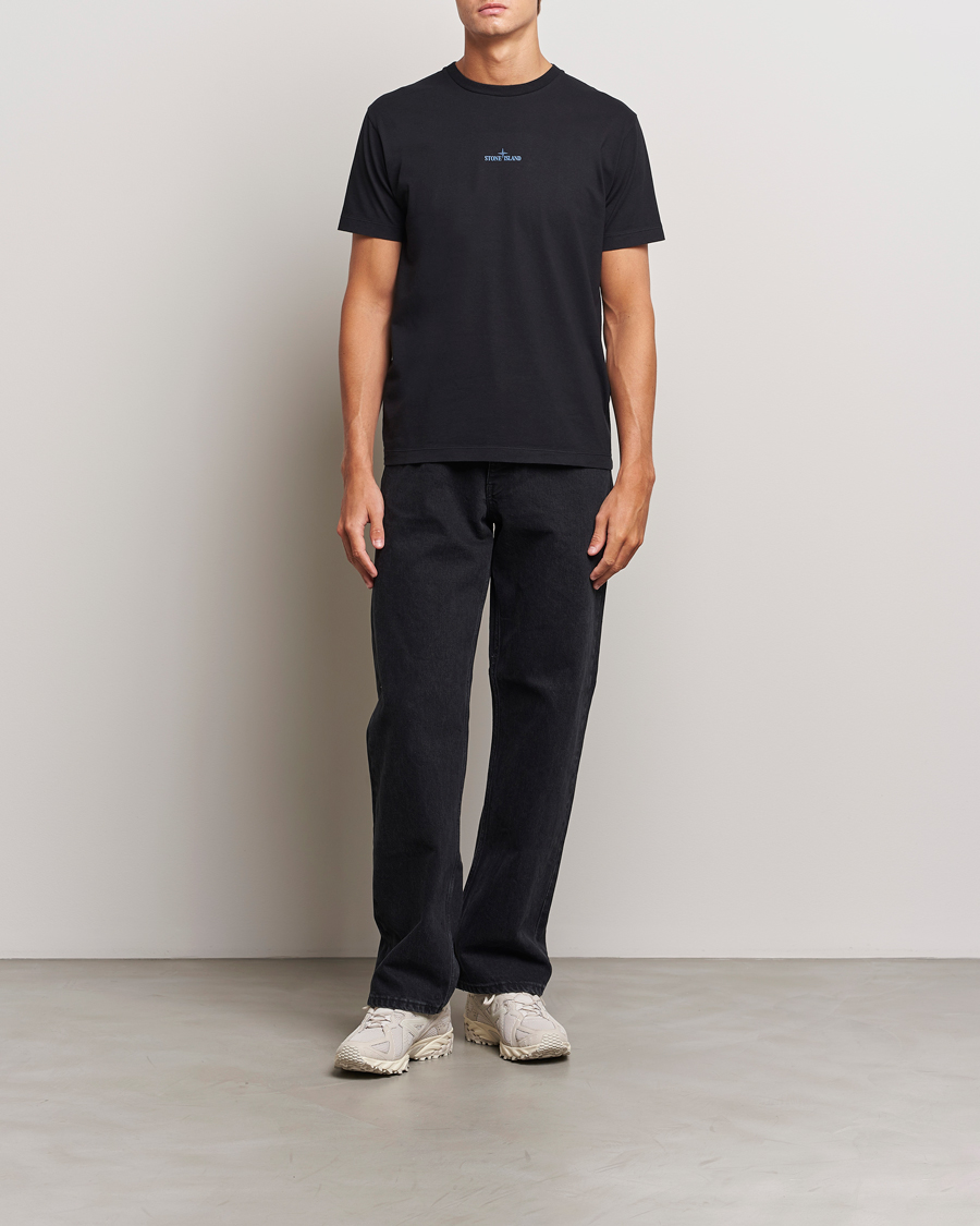 Hombres | Camisetas | Stone Island | Garment Dyed Jersey Logo T-Shirt Black