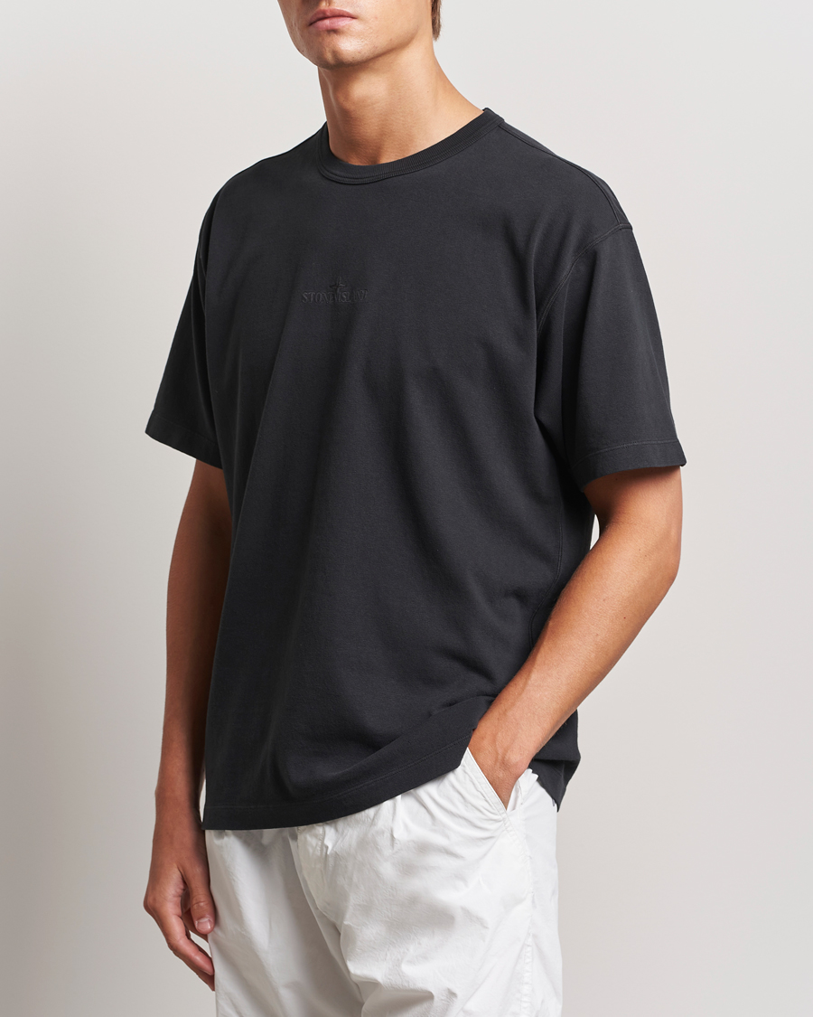 Hombres | Camisetas | Stone Island | Old Dyed Cotton Logo T-Shirt Black
