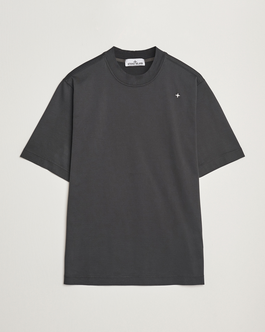 Hombres | Camisetas | Stone Island | Stellina Mercerized Cotton T-Shirt Lead Grey
