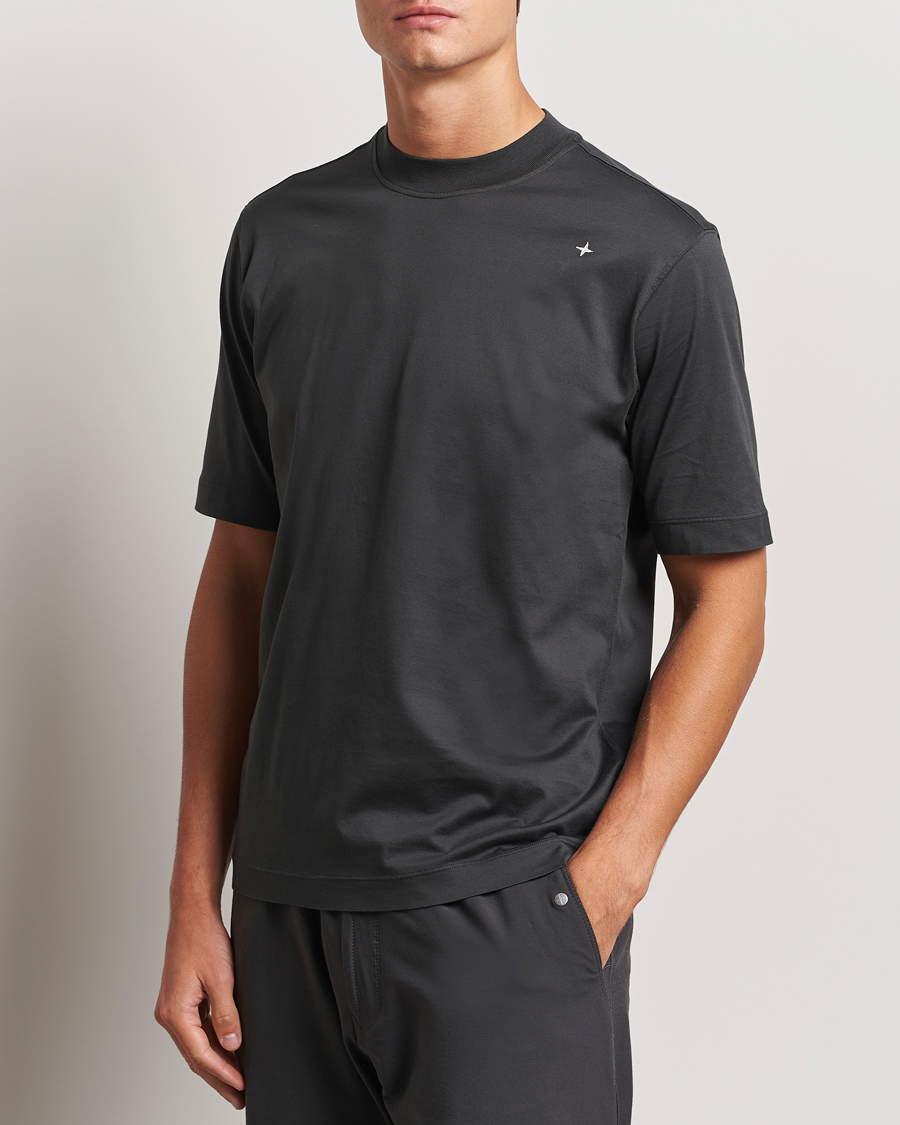 Hombres | Camisetas | Stone Island | Stellina Mercerized Cotton T-Shirt Lead Grey