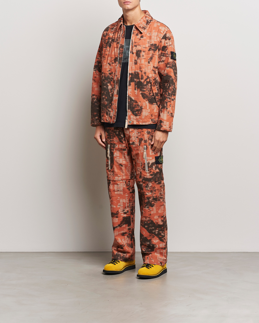 Hombres | Pantalones | Stone Island | Brused Cotton Canvas Camo Cargo Pants Orange