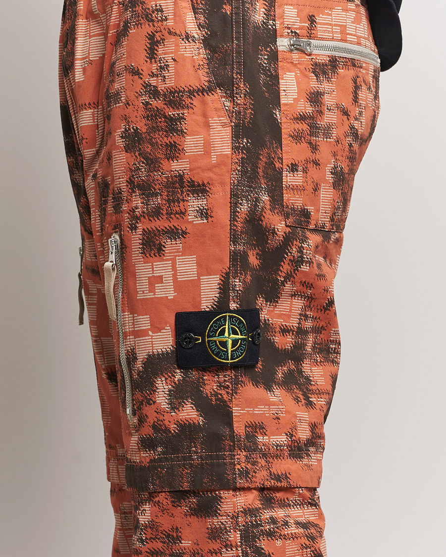 Hombres | Pantalones | Stone Island | Brused Cotton Canvas Camo Cargo Pants Orange