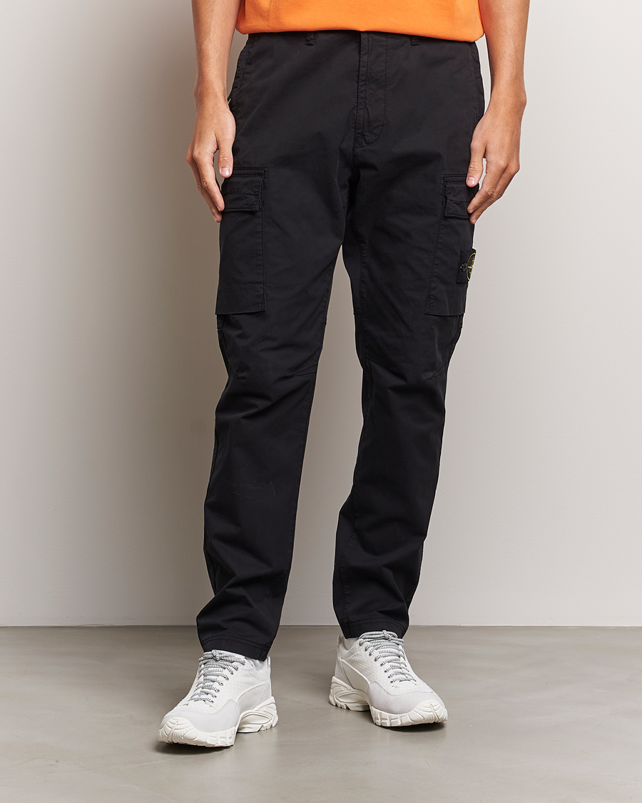 Hombres | Pantalones | Stone Island | Stretch Cotton Gabardine Trousers Black