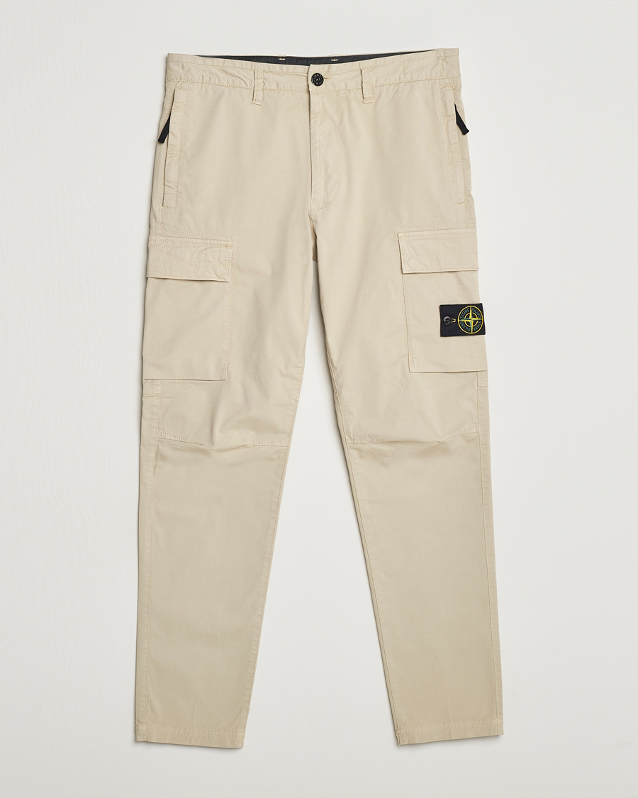 Hombres | Pantalones | Stone Island | Stretch Cotton Gabardine Trousers Plaster
