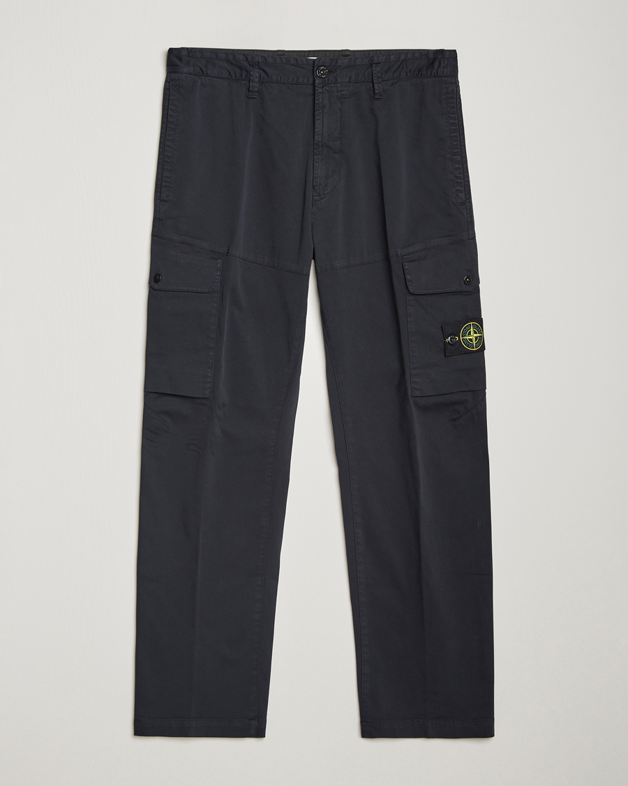 Hombres | Pantalones | Stone Island | Cotton Satin Cargo Pants Navy Blue