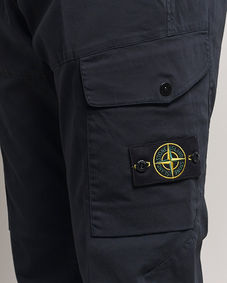 Hombres | Pantalones | Stone Island | Cotton Satin Cargo Pants Navy Blue