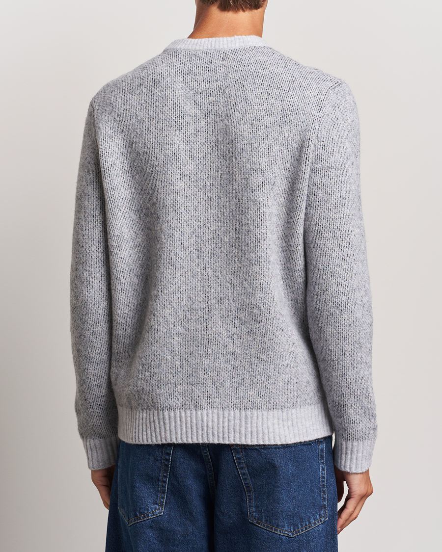 Hombres | Jerséis y prendas de punto | Stone Island | Jacquard Knitted Wool Crew Neck Grey