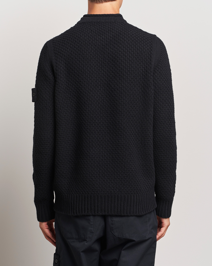 Hombres | Jerséis y prendas de punto | Stone Island | Ghost Knitted Geelong Mock Neck Black