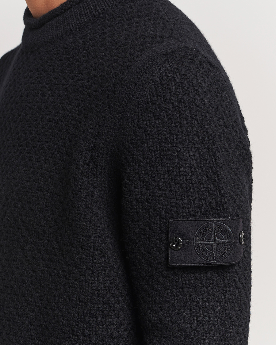 Hombres | Jerséis y prendas de punto | Stone Island | Ghost Knitted Geelong Mock Neck Black