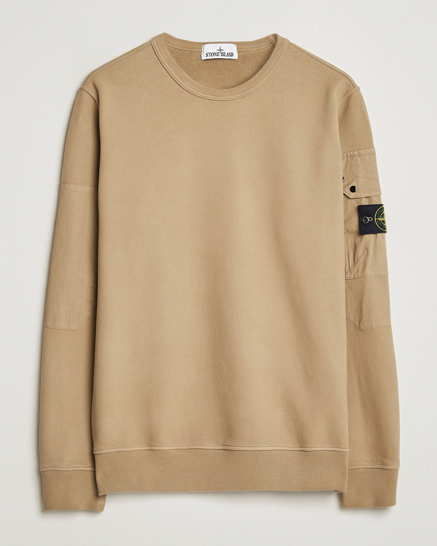 Hombres | Jerséis y prendas de punto | Stone Island | Brushed Cotton Fleece Sweatshirt Biscuit