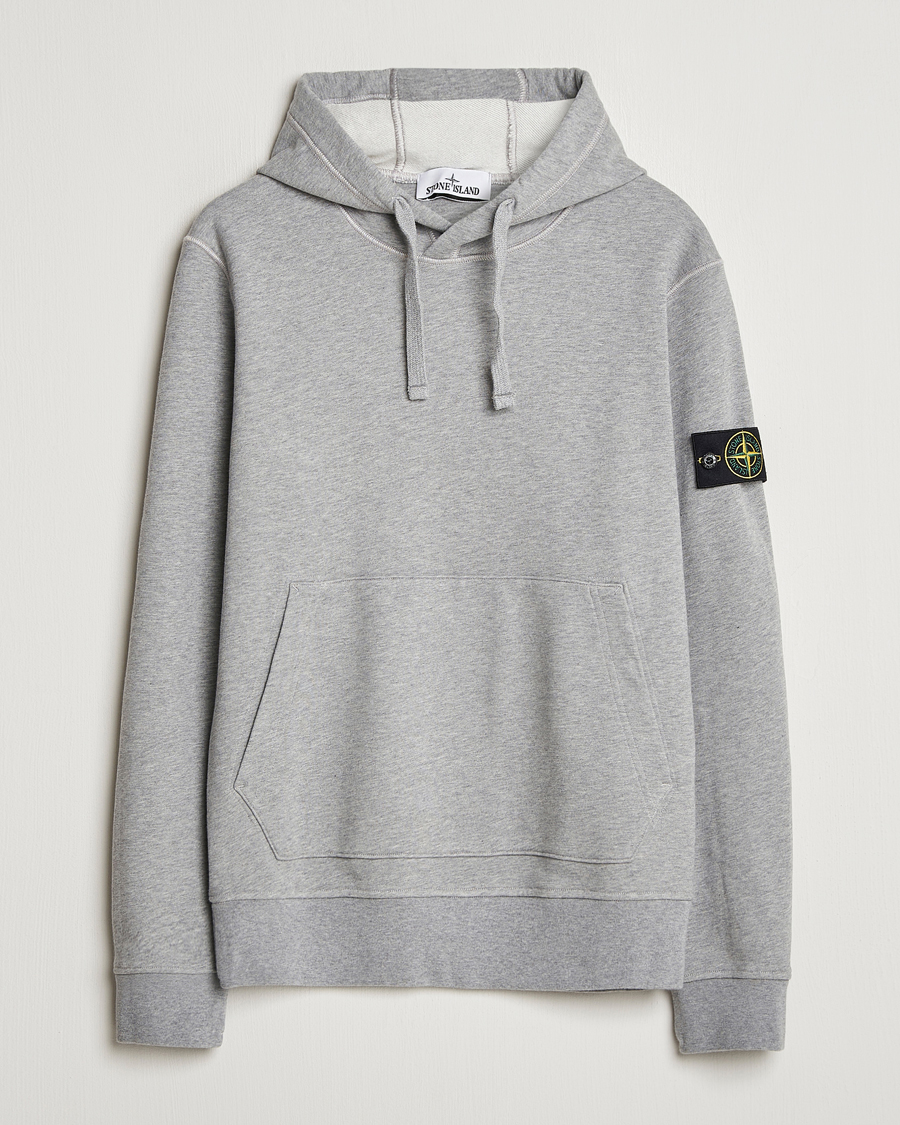 Hombres | Jerséis y prendas de punto | Stone Island | Garment Dyed Fleece Hood Melange Grey