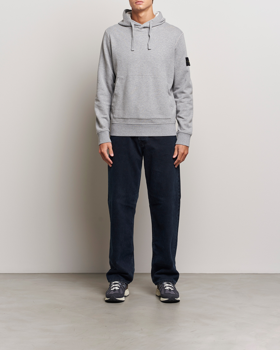 Hombres | Jerséis y prendas de punto | Stone Island | Garment Dyed Fleece Hood Melange Grey