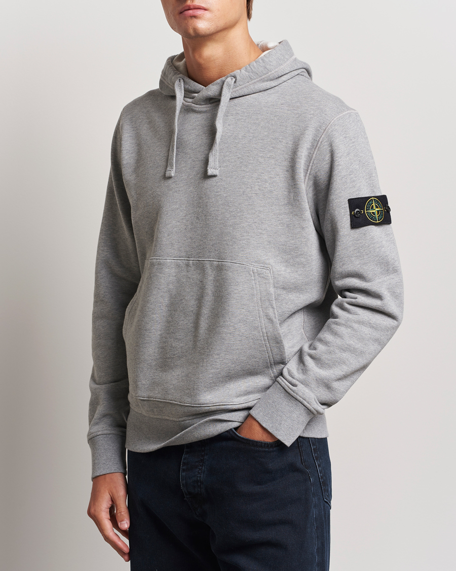 Hombres | Jerséis y prendas de punto | Stone Island | Garment Dyed Fleece Hood Melange Grey