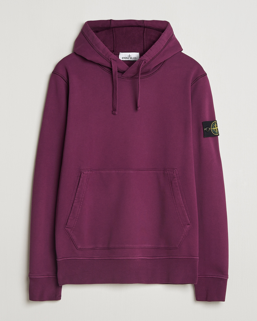 Hombres | Jerséis y prendas de punto | Stone Island | Garment Dyed Fleece Hood Burgundy