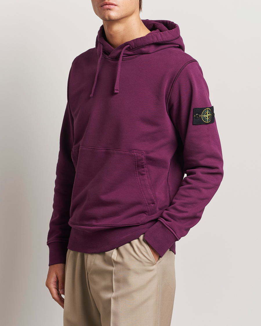 Hombres | Jerséis y prendas de punto | Stone Island | Garment Dyed Fleece Hood Burgundy