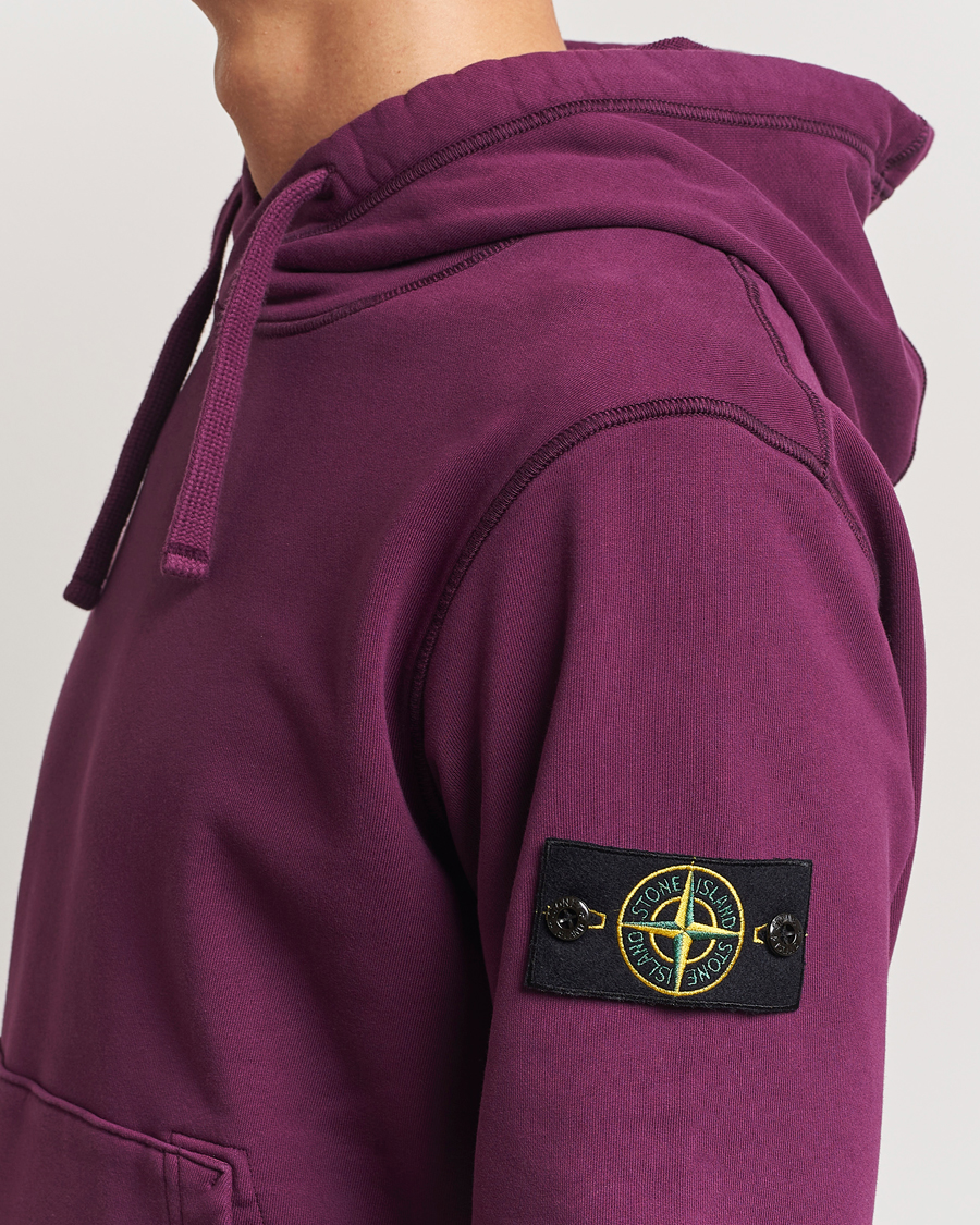 Hombres | Jerséis y prendas de punto | Stone Island | Garment Dyed Fleece Hood Burgundy