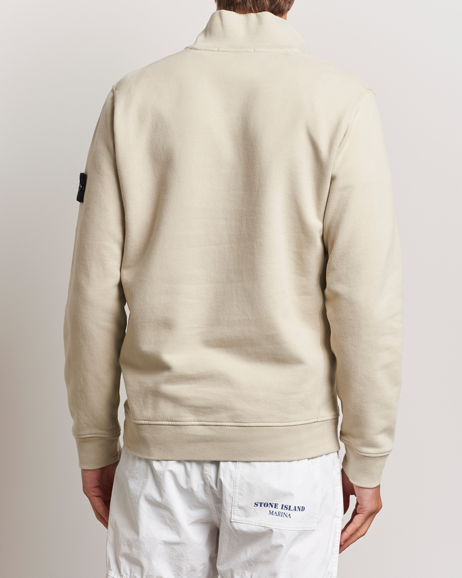 Hombres | Jerséis y prendas de punto | Stone Island | Garment Dyed Fleece Half Zip Plaster