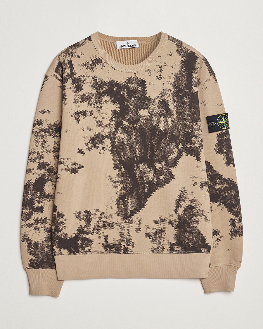 Hombres | Jerséis y prendas de punto | Stone Island | Garment Dyed Fleece Camo Sweatshirt Dove Grey