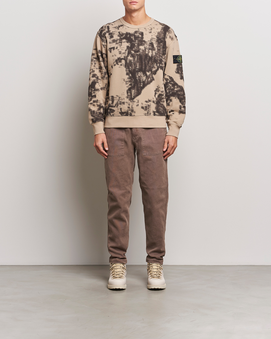 Hombres | Jerséis y prendas de punto | Stone Island | Garment Dyed Fleece Camo Sweatshirt Dove Grey