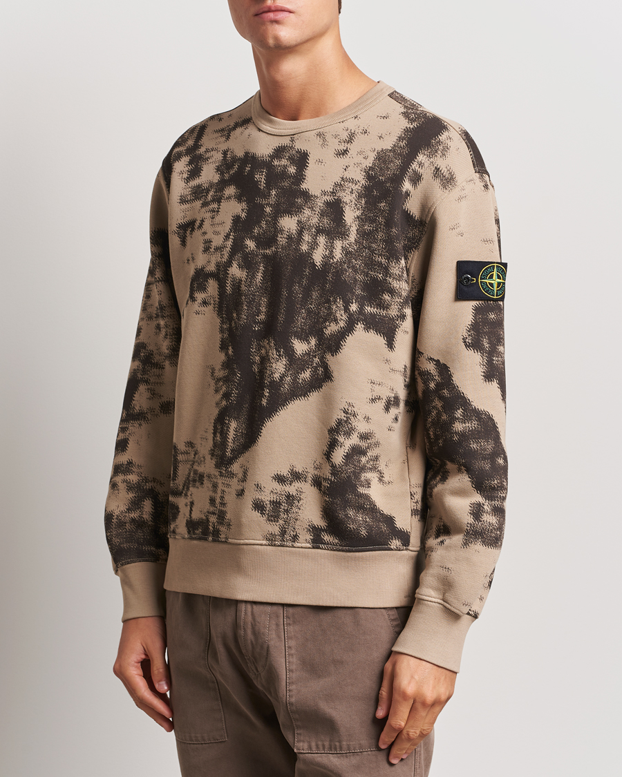 Hombres | Jerséis y prendas de punto | Stone Island | Garment Dyed Fleece Camo Sweatshirt Dove Grey